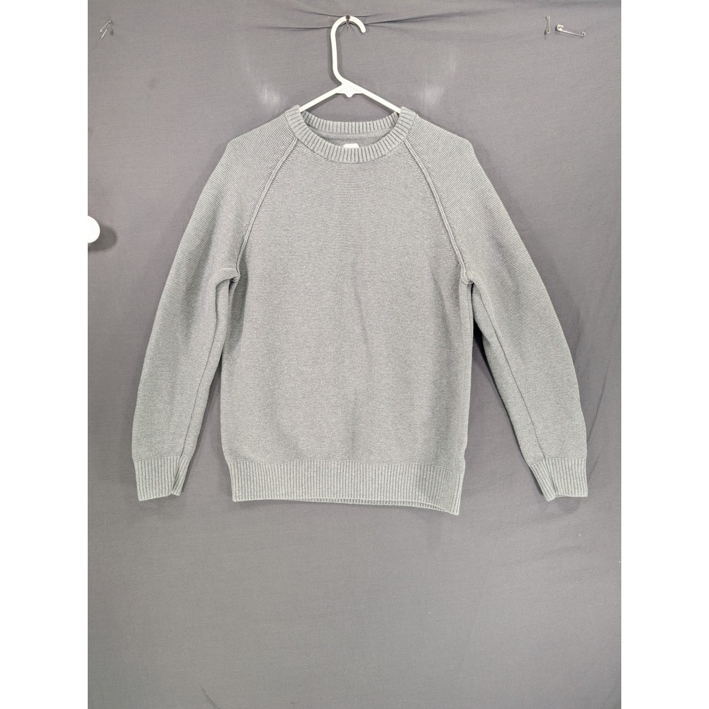 GAP Raglan Texture Crewneck Sweater Grey Heath 790430-02 Mens Small